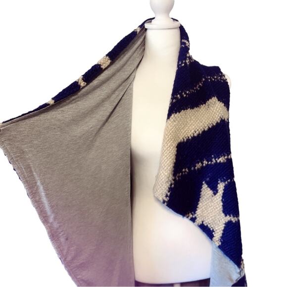 Anthropologie Tabitha Sweater Size XS Blue Duster Open Drape Cardigan Vest - Picture 5 of 9